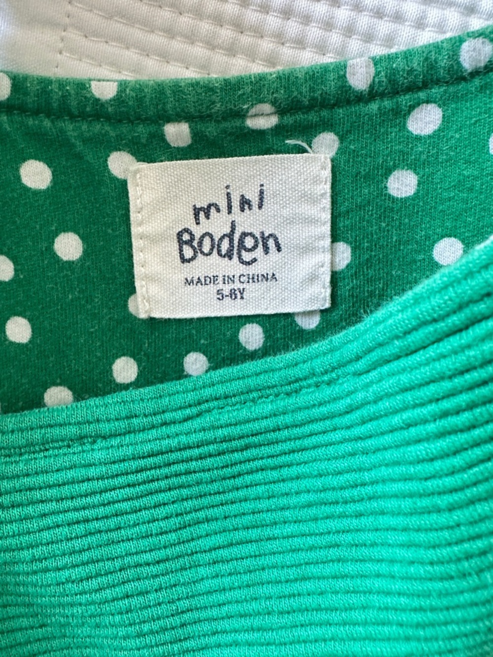 Mini Boden Green Knit Pinafore Dress - Picture 3 of 3